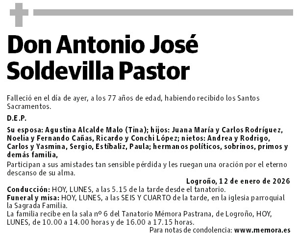 Don Antonio José Soldevilla Pastor
