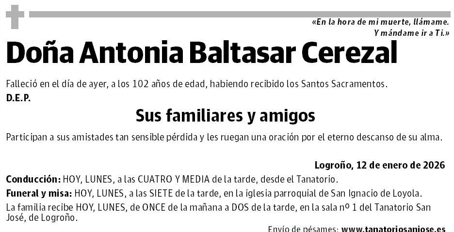 Doña Antonia Baltasar Cerezal