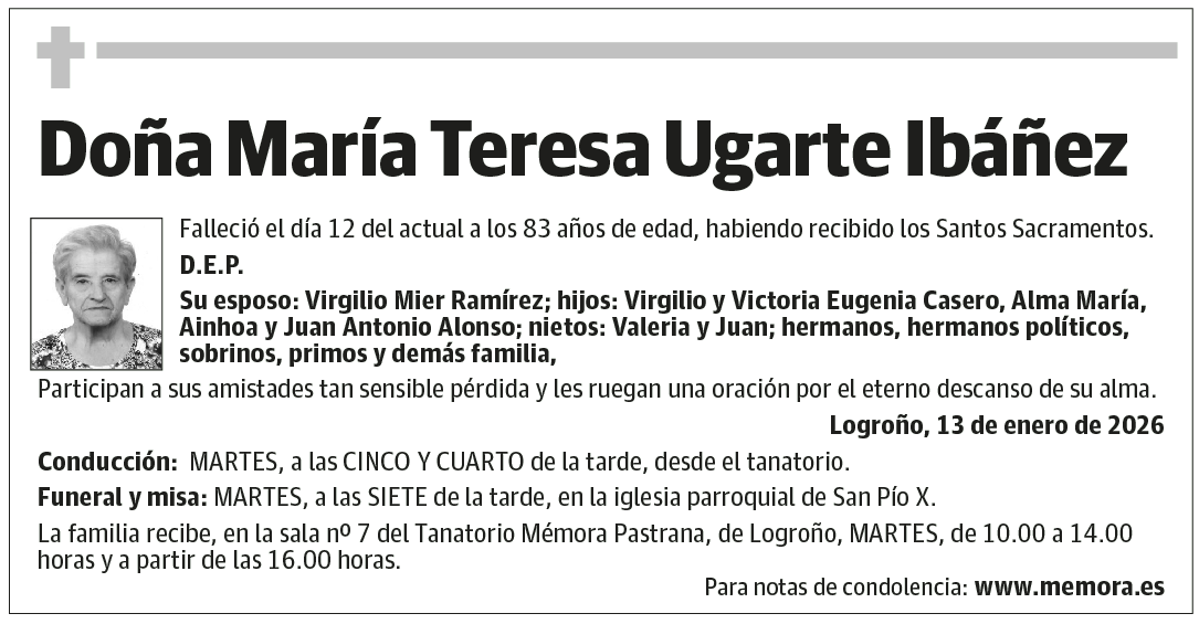 Doña María Teresa Ugarte Ibáñez