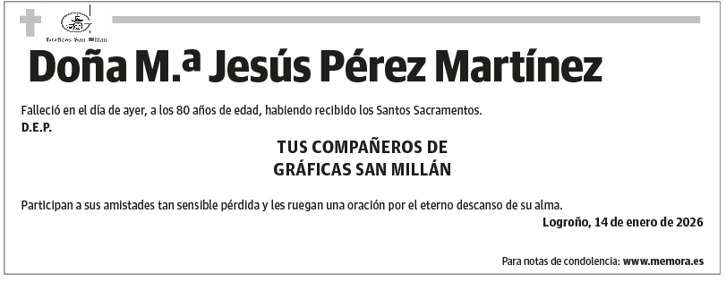 Doña M.ª Jesús Pérez Martínez