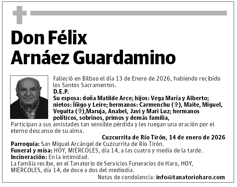 Don Félix Arnáez Guardamino