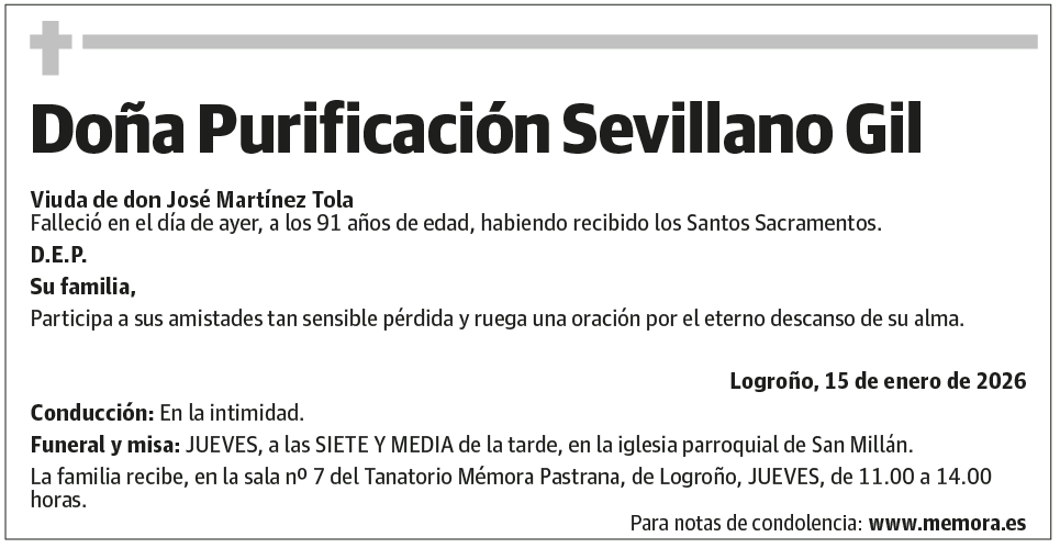Doña Purificación Sevillano Gil