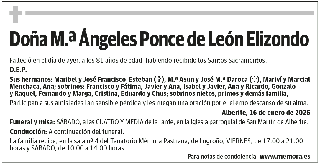 Doña M.ª Ángeles Ponce de León Elizondo
