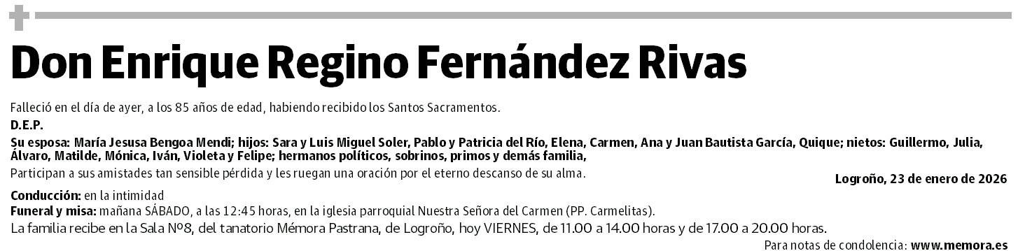 Don Enrique Regino Fernández Rivas