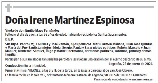 Doña Irene Martínez Espinosa