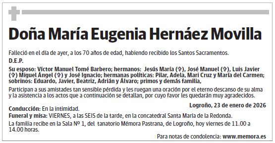 Doña María Eugenia Hernáez Movilla