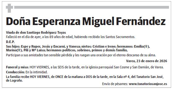 Doña Esperanza Miguel Fernández