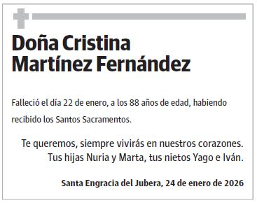 Doña Cristina Martínez Fernández