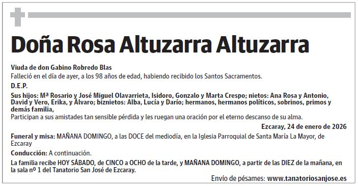 Doña Rosa Altuzarra Altuzarra