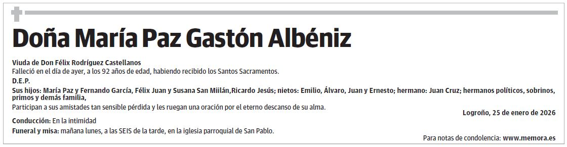Doña María Paz Gastón Albéniz