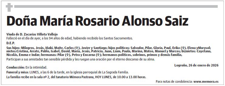 Doña María Rosario Alonso Saiz