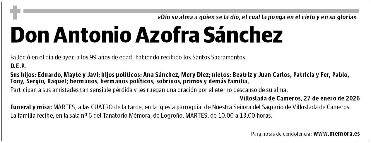 Don Antonio Azofra Sánchez