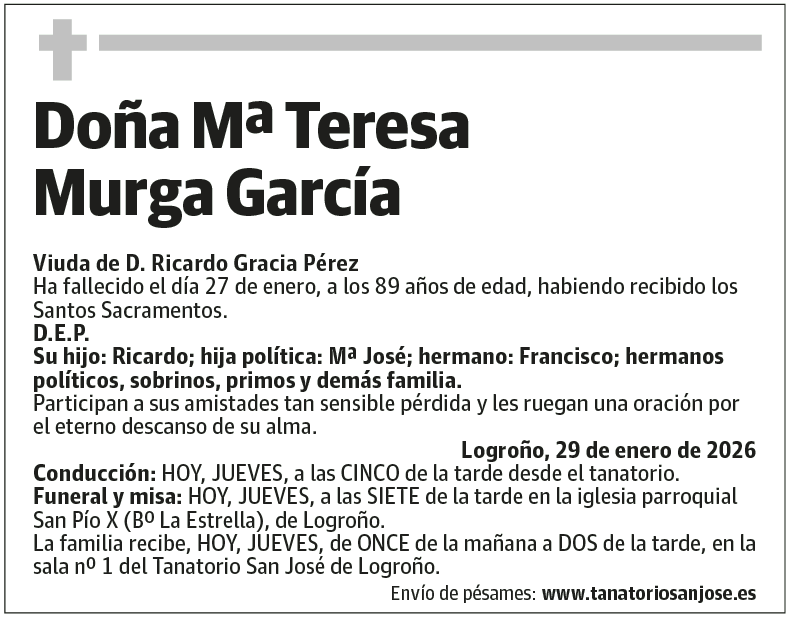 Doña Mª Teresa Murga García