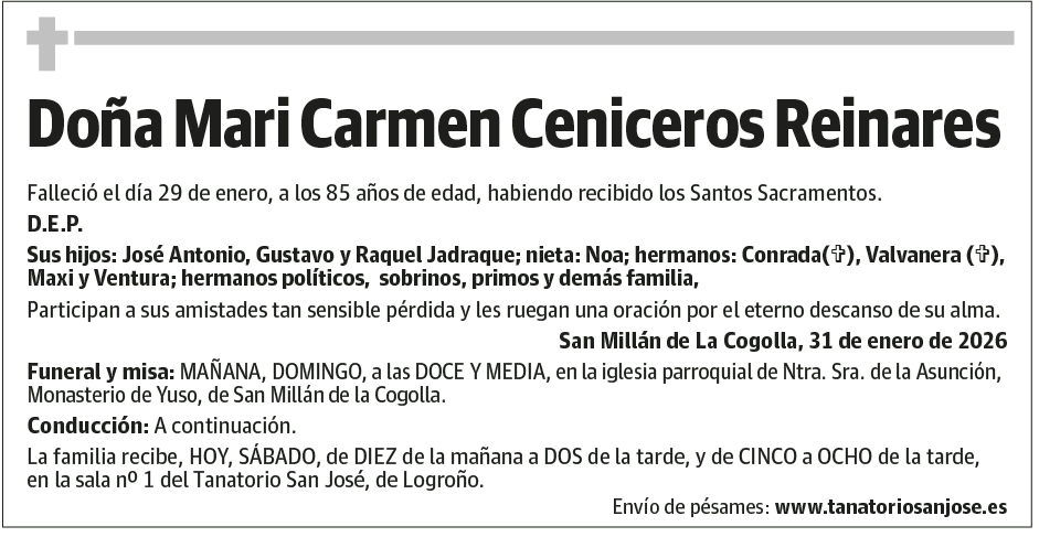 Doña Mari Carmen Ceniceros Reinares