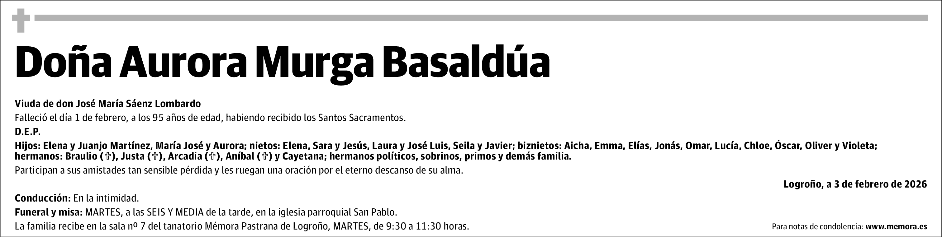 Doña Aurora Murga Basaldúa