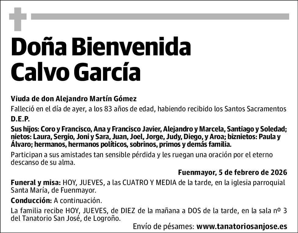 Bienvenida Calvo García