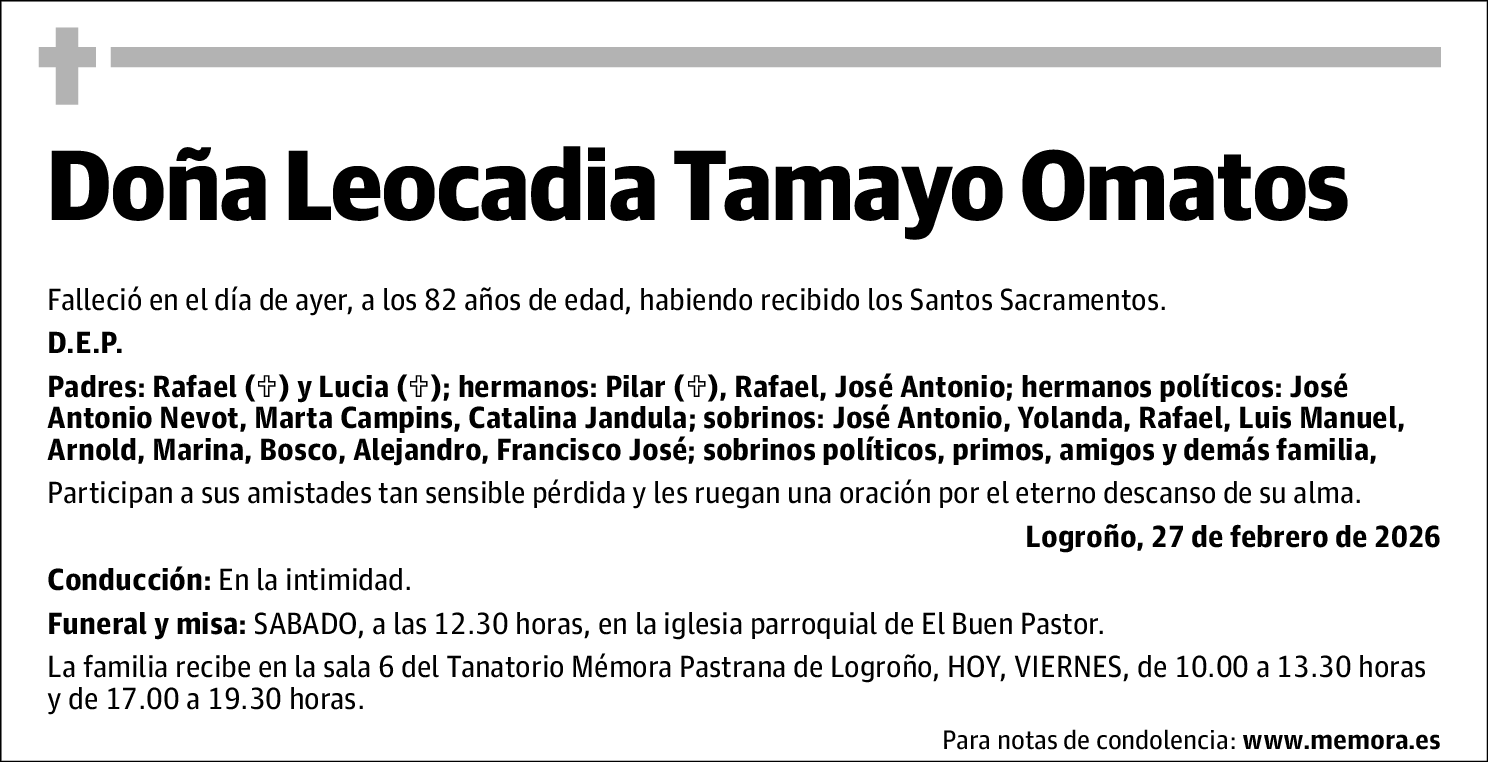 Leocadia Tamayo Omatos