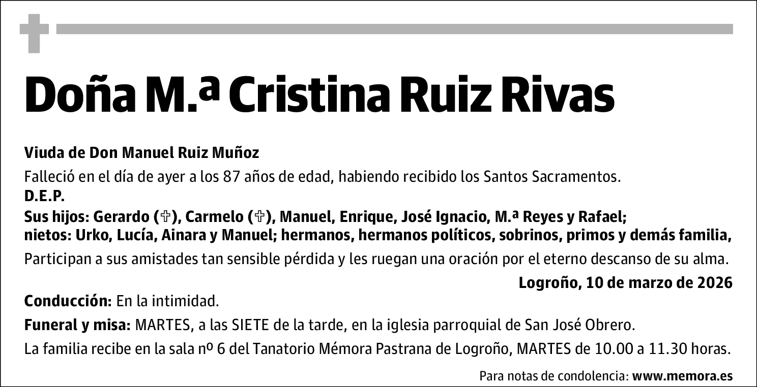 Mª Cristina Ruiz Rivas