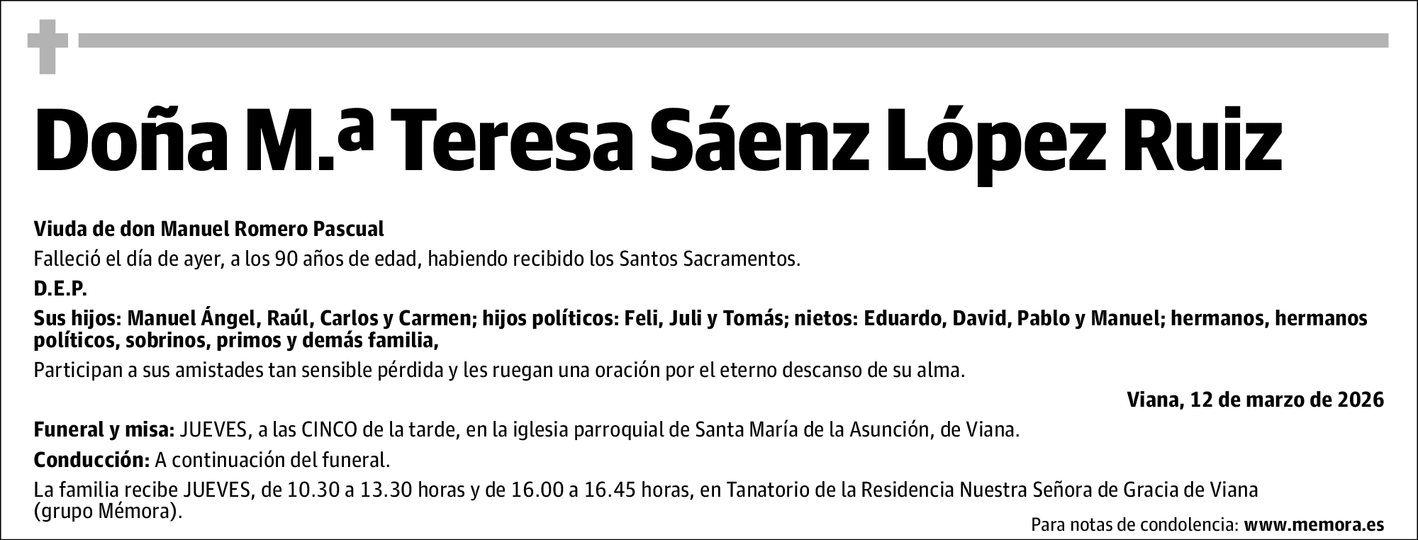 Maria Teresa Saenz Lopez Ruiz