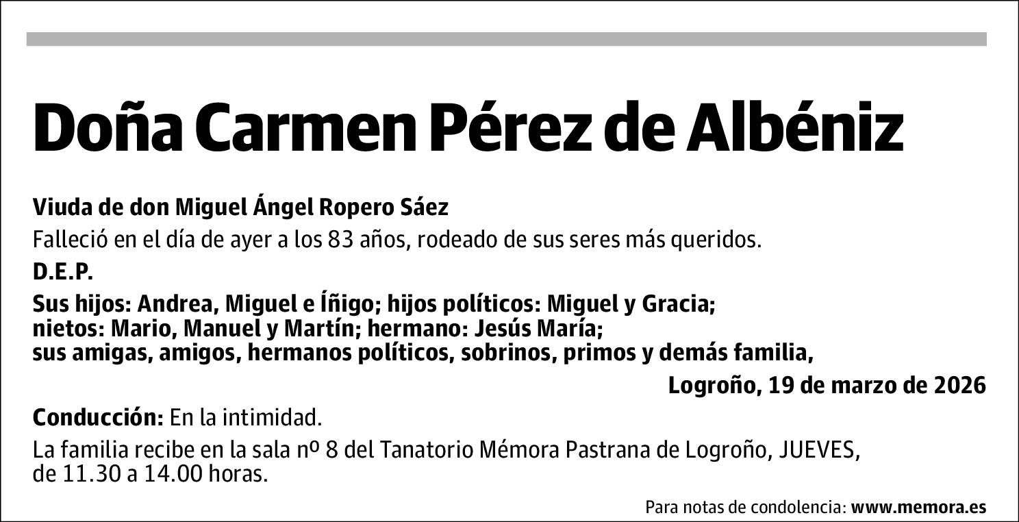 Carmen Pérez de Albéniz Legardón