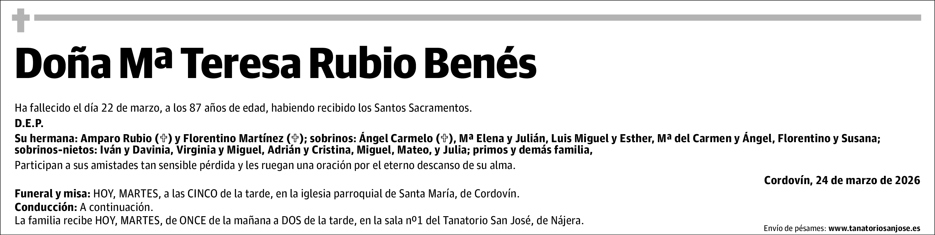 Mª Teresa Rubio Benés