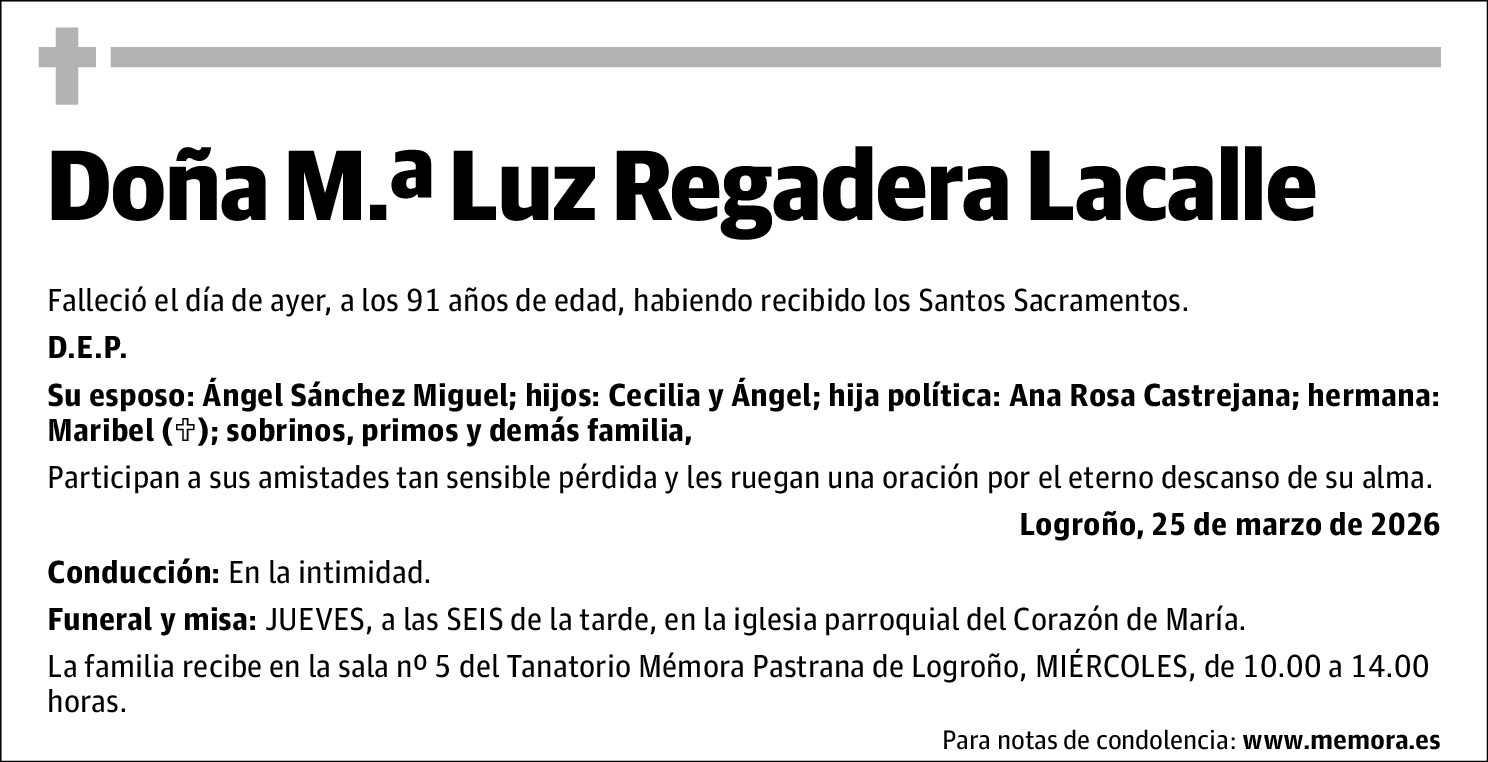 Mª Luz Regadera Lacalle