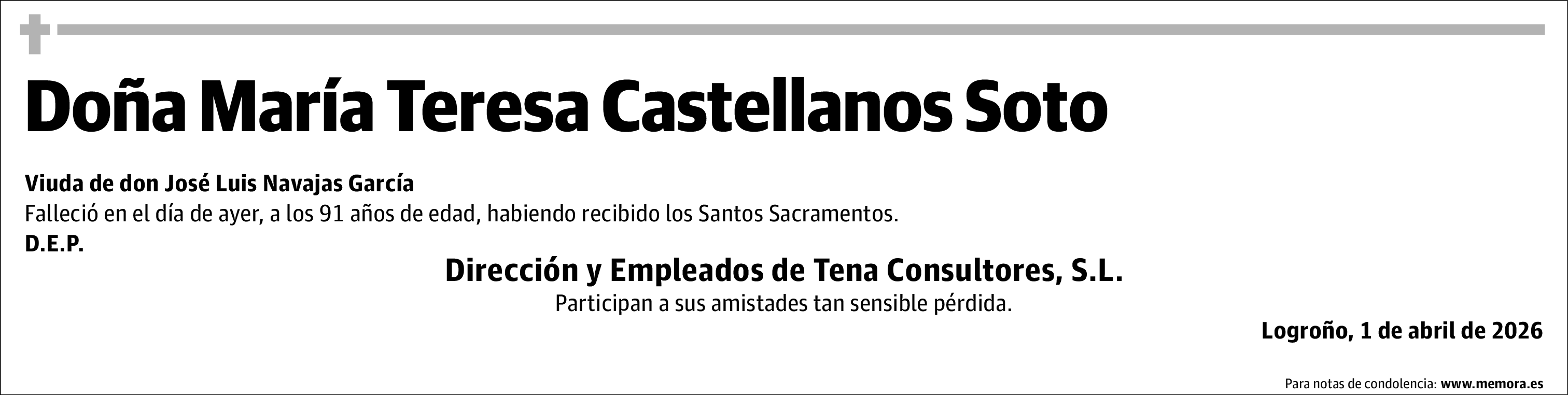 María Teresa (tena) Castellanos Soto