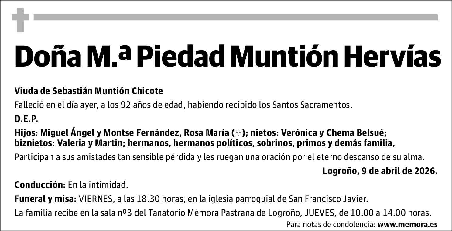 María Piedad Muntión Hervías