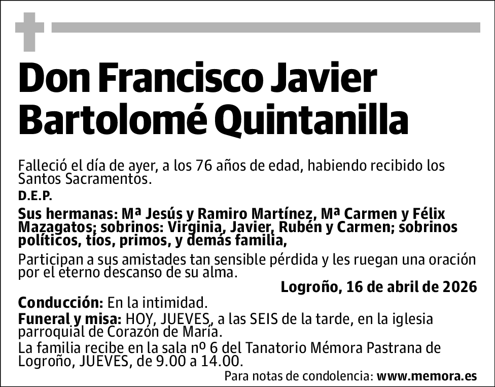 Francisco Javier Bartolomé Quintana