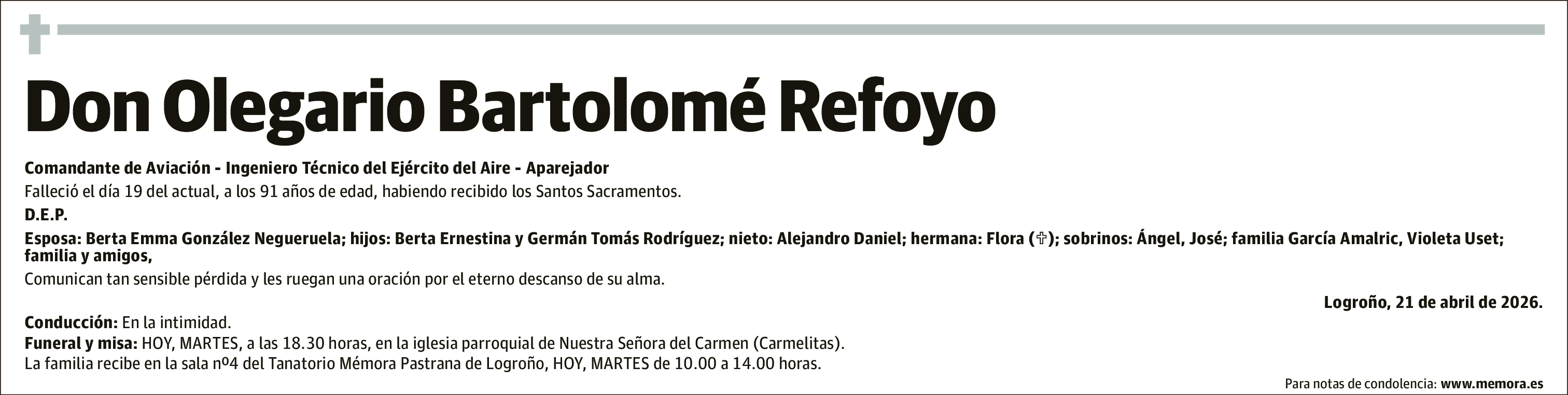 Olegario Bartolomé Refoyo