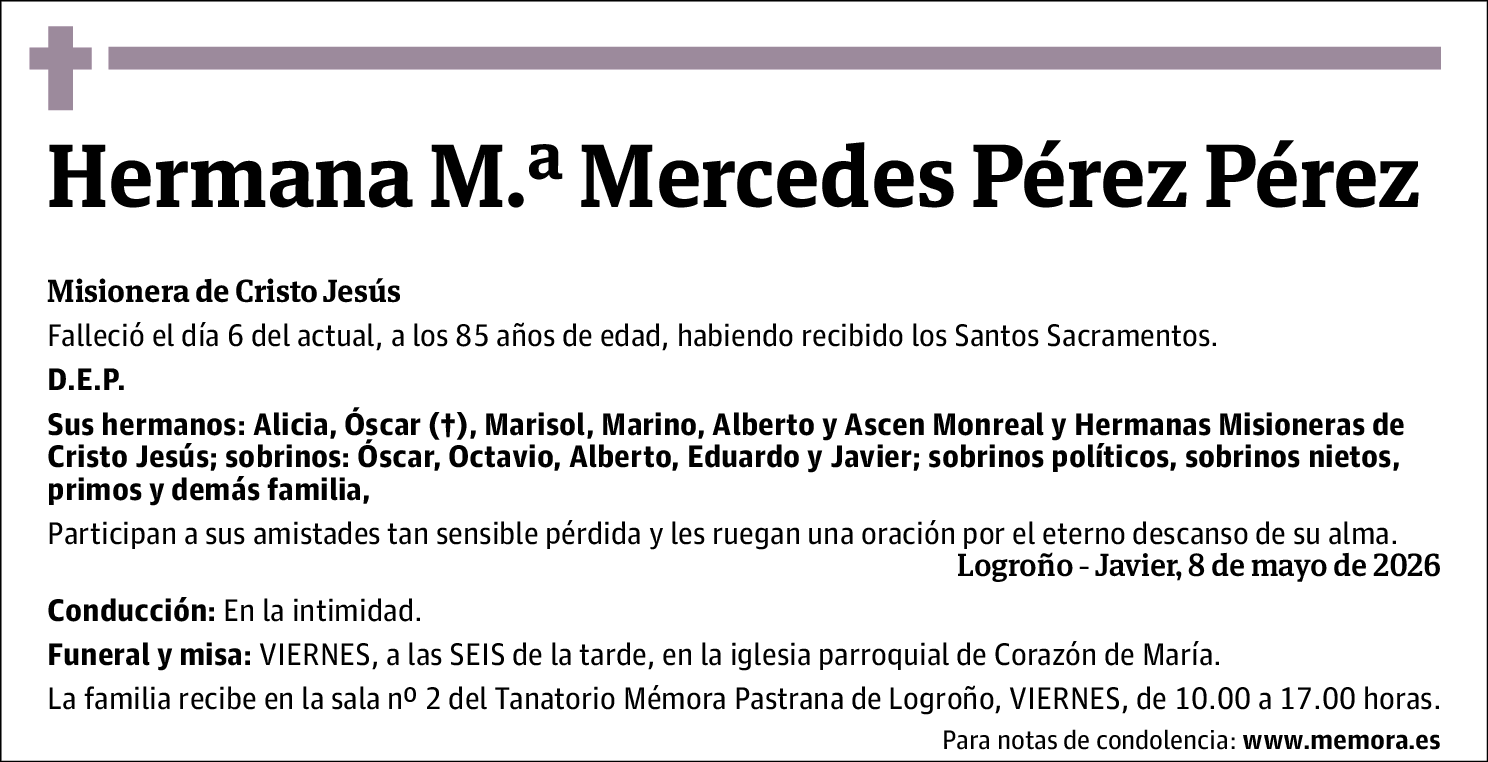 Maria Mercedes Pérez Pérez