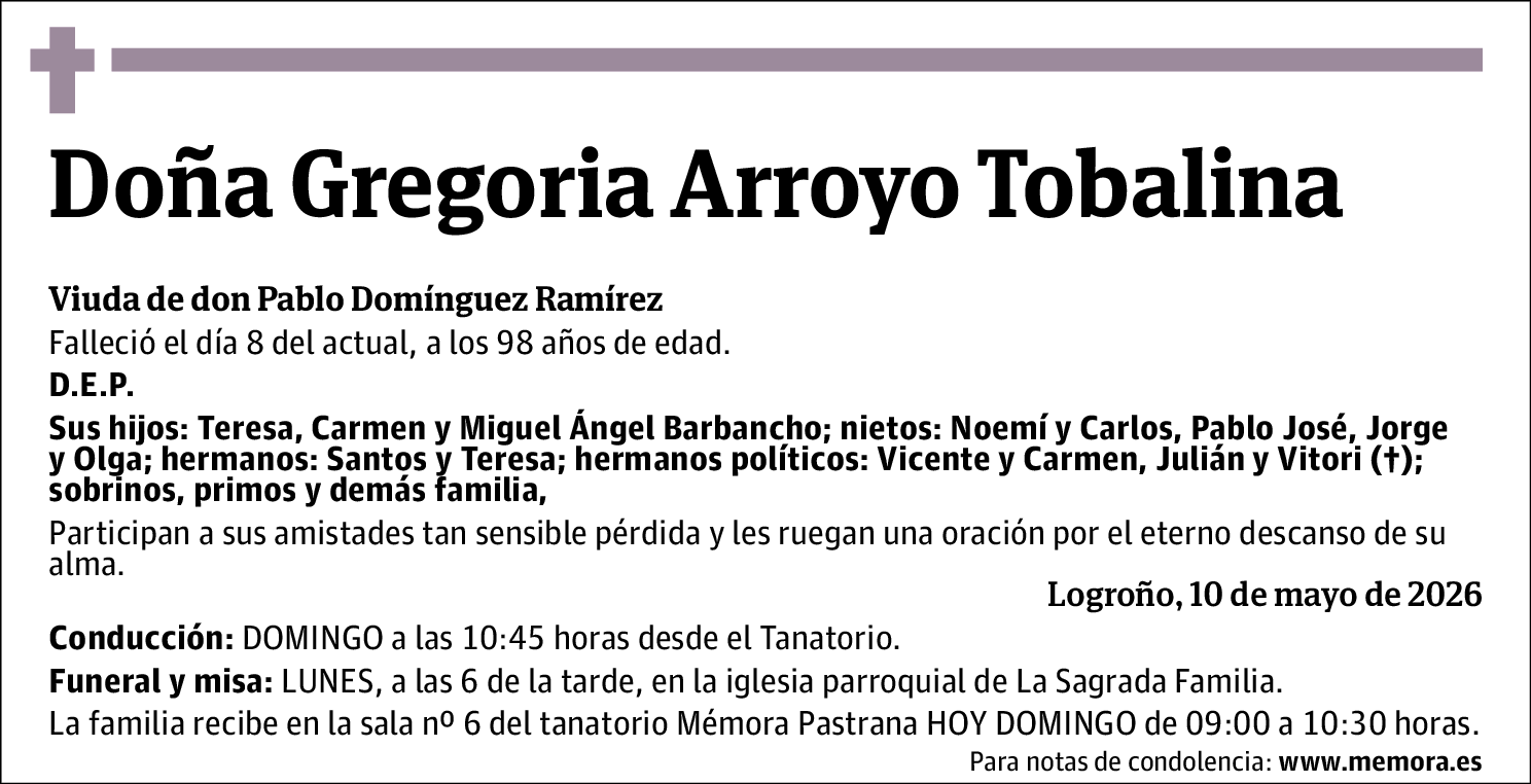 Gregoria Arroyo Tobalina