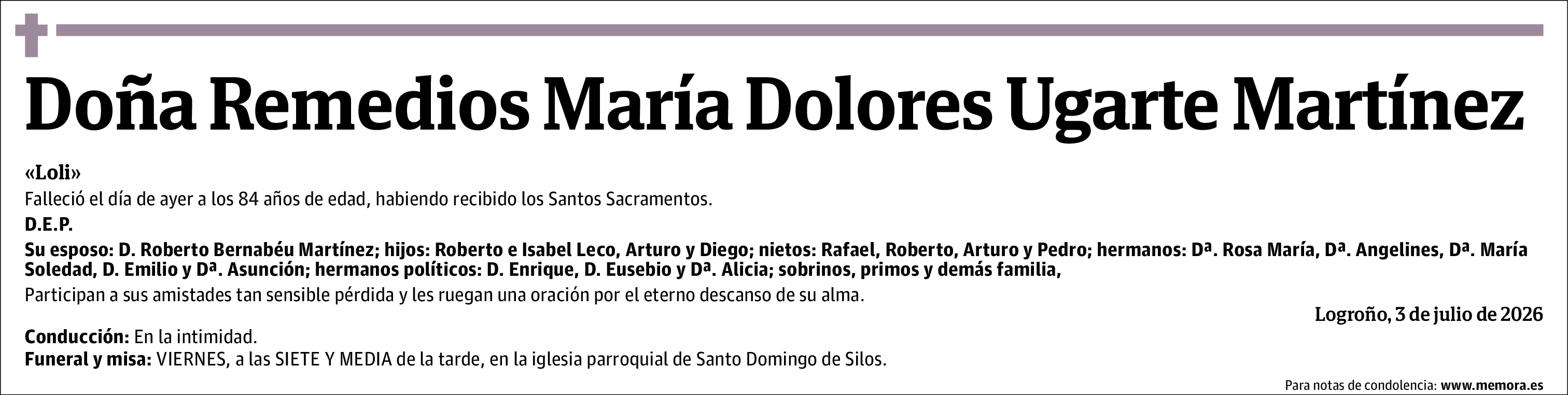 Maria Dolores Remedios Ugarte Martínez