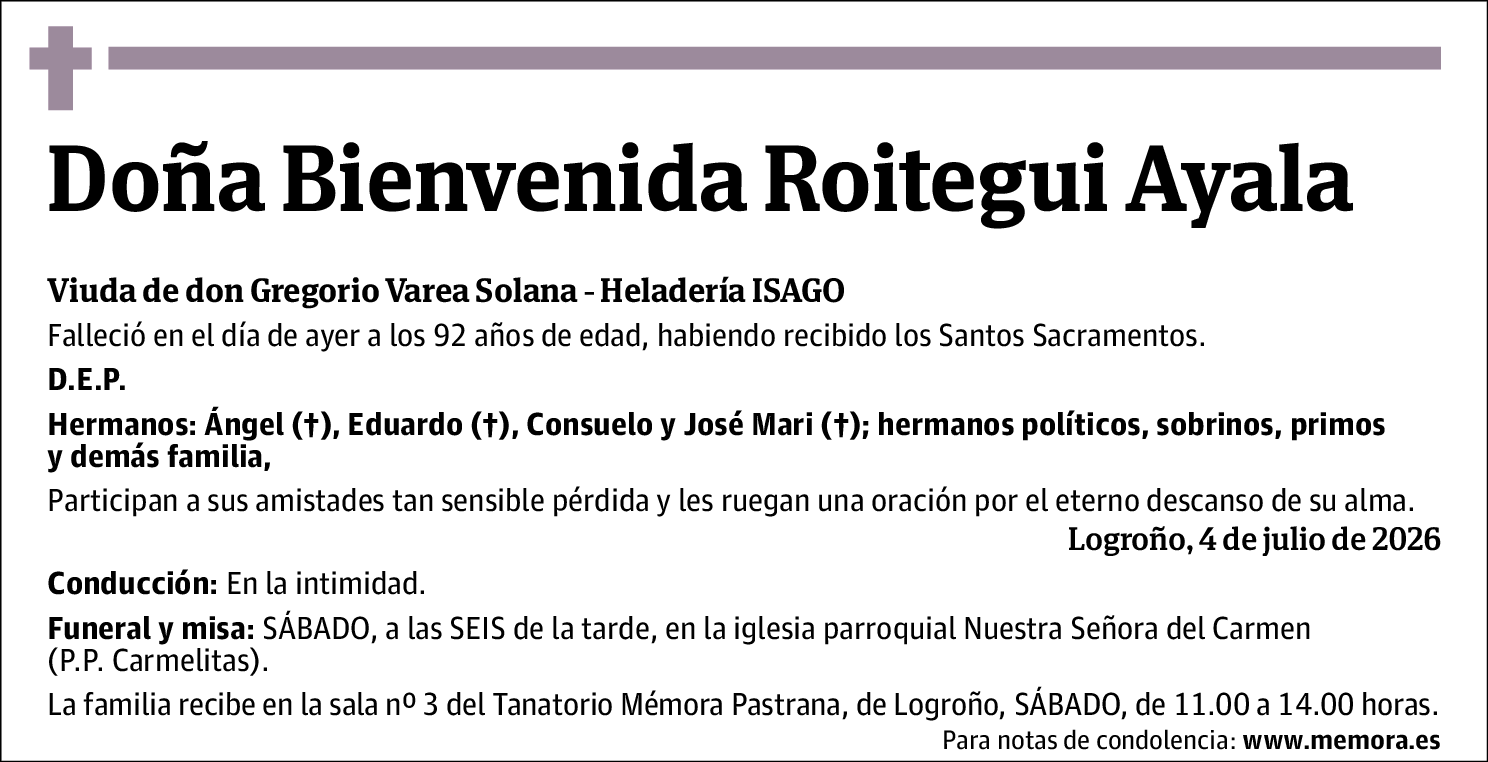 Bienvenida Roitegui Ayala
