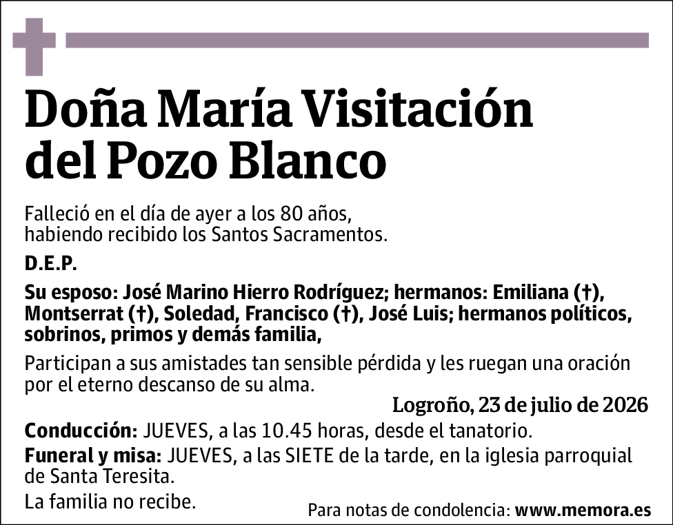 María Visitación del Pozo Blanco
