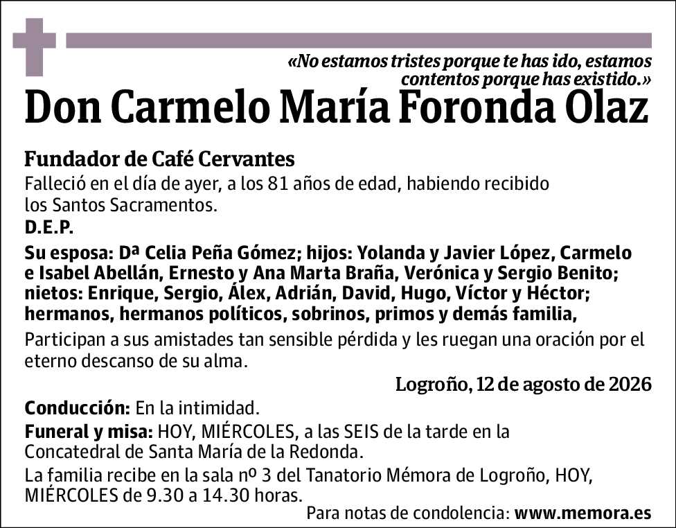 Carmelo María Foronda Olaz