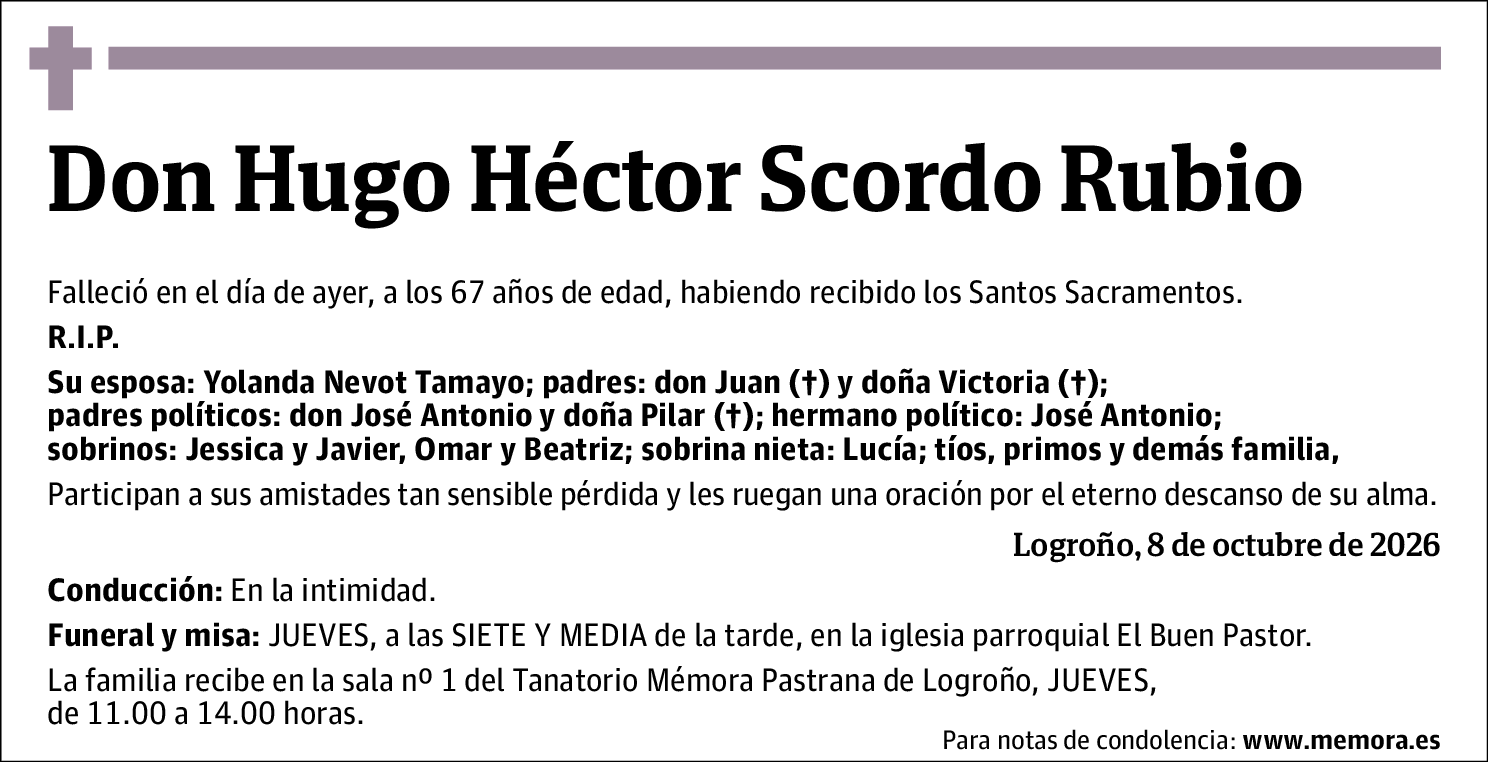 Hugo Héctor Scordo Rubio
