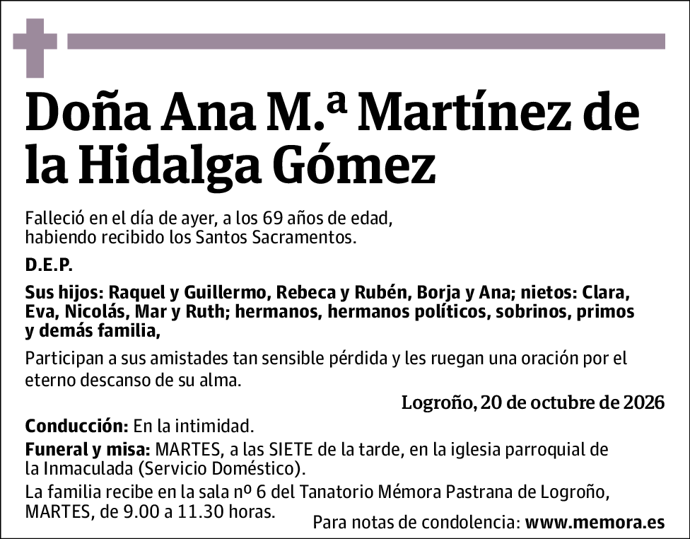 Ana Mª Martínez de la Hidalga Gómez