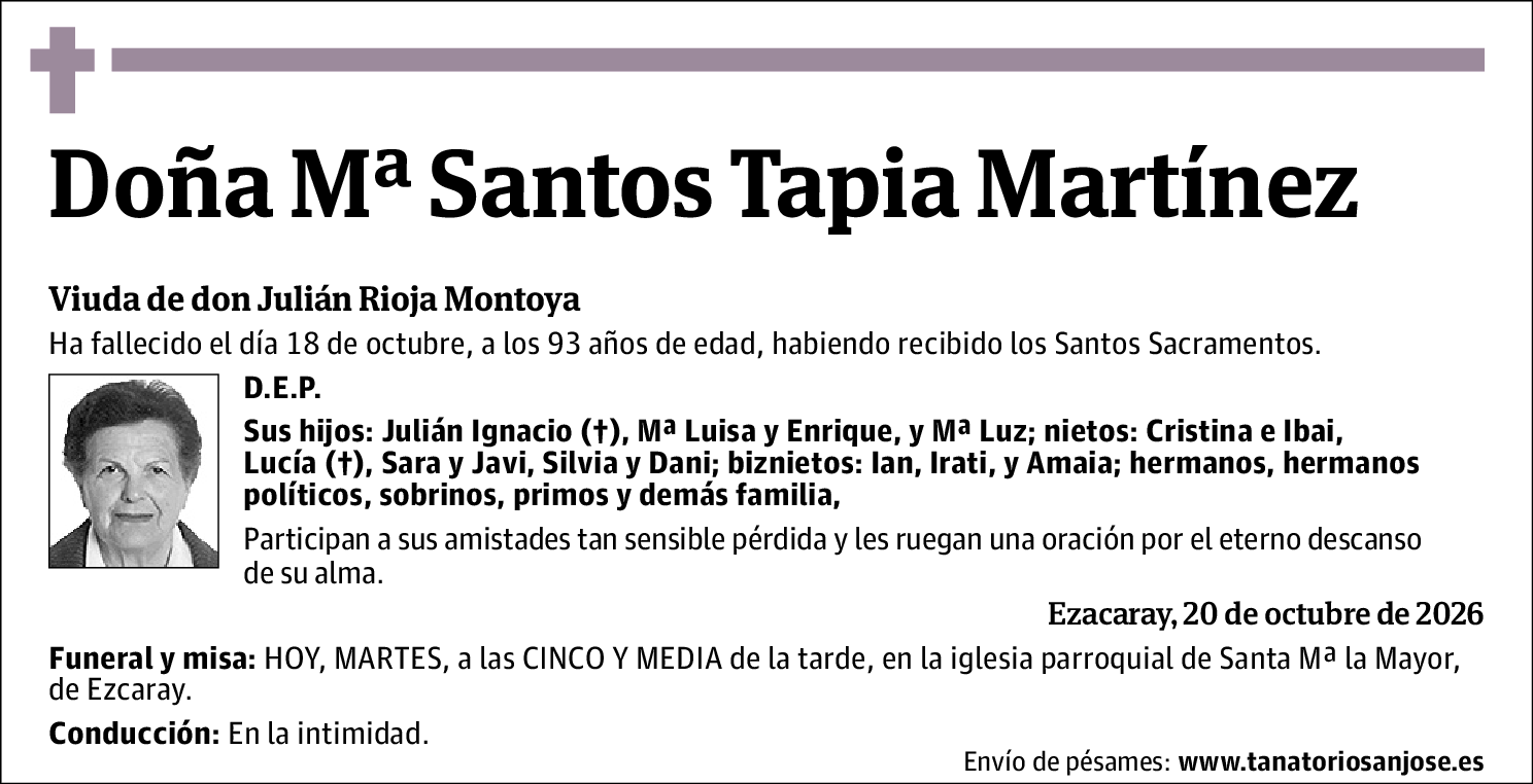 Mª Santos Tapia Martínez