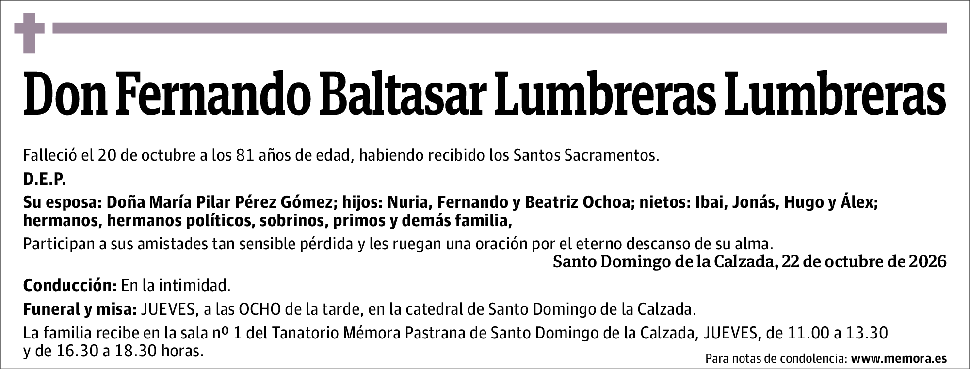Fernando Baltasar Lumbreras Lumbreras