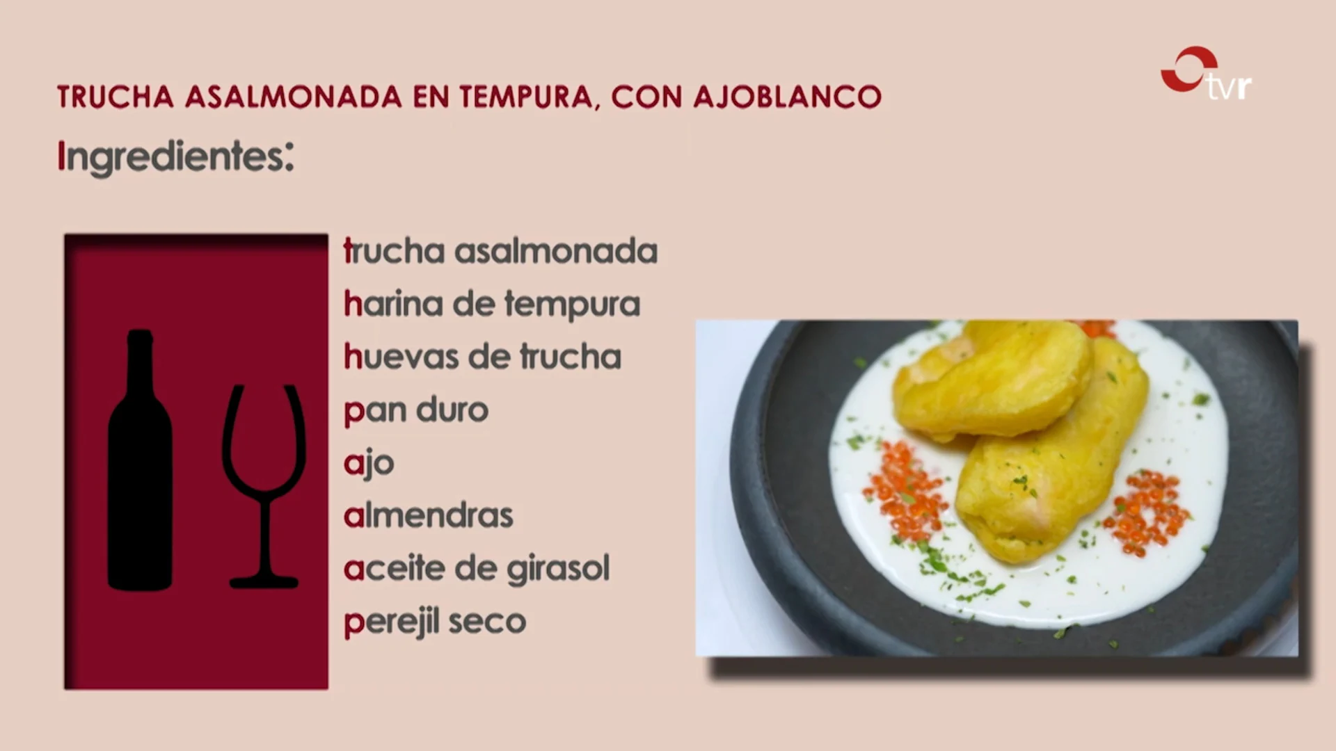 ¿Cómo elaborar la receta trucha en tempura con ajoblanco?