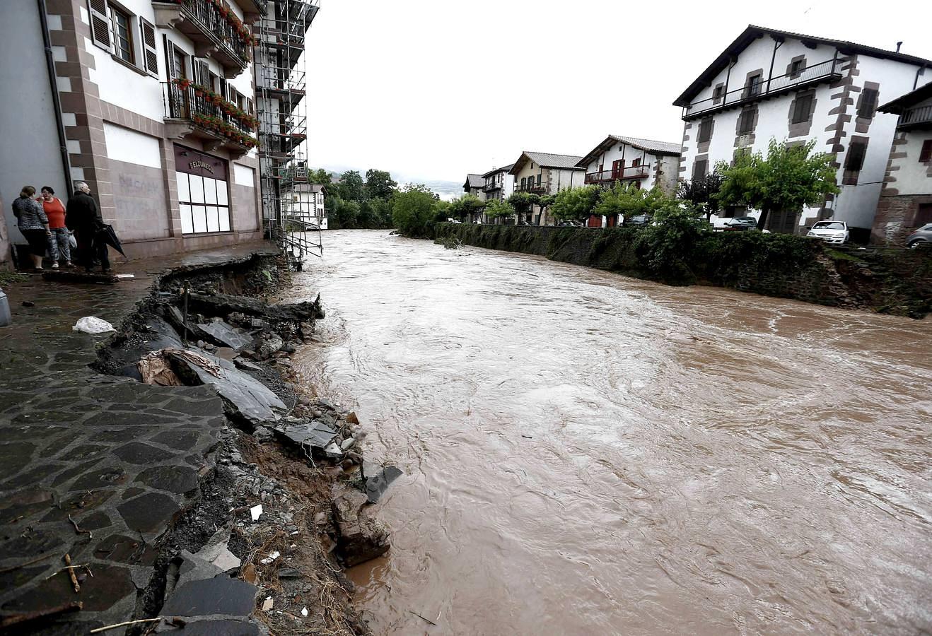 Inundación en la localidad navarra de Elizondo