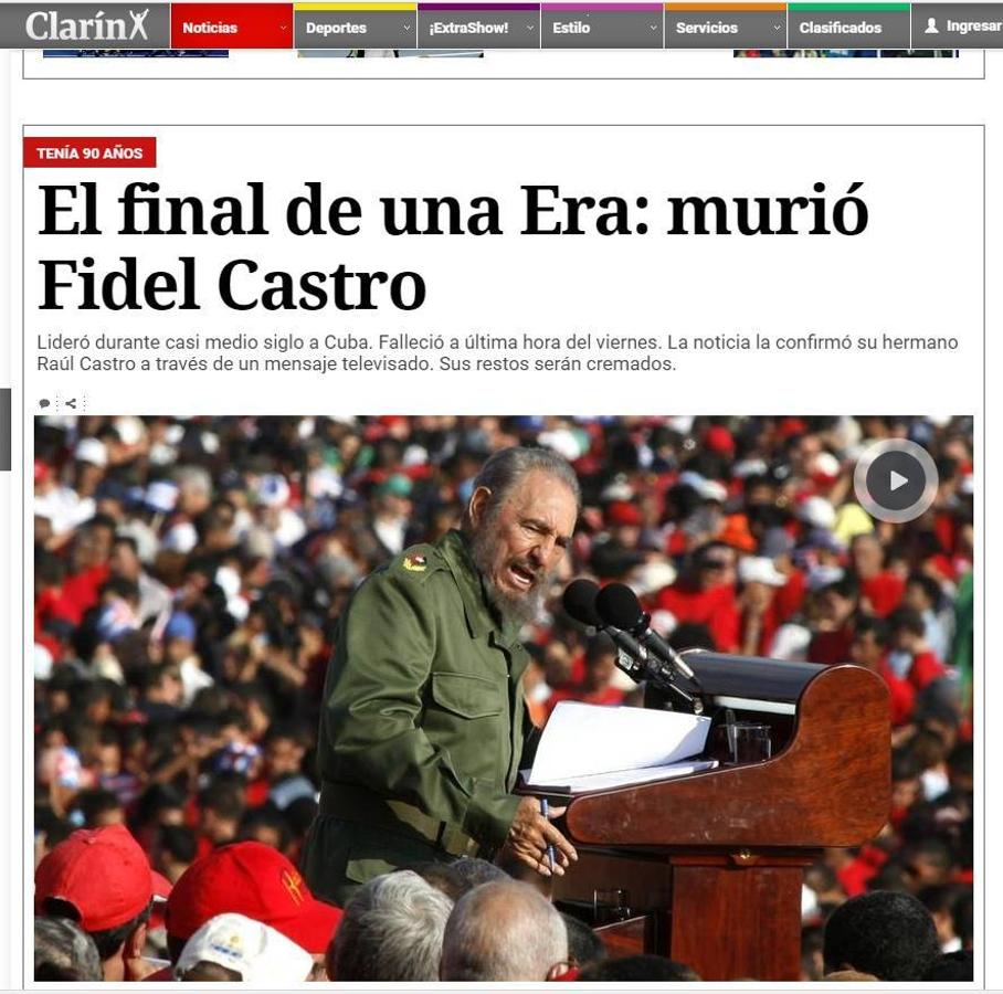 Fidel Castro copa las portadas de los medios mundiales