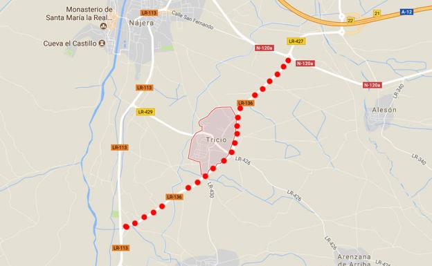 Obras en la variante de Tricio