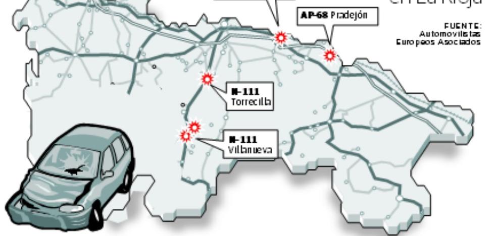 Seis tramos de vías riojanas se sitúan entre los más peligrosos de España