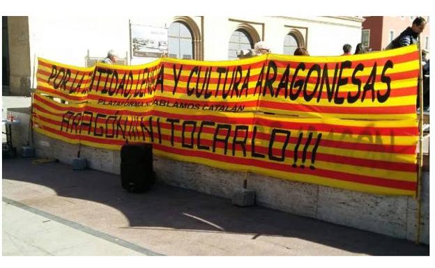 La Plataforma aragonesa muestra en Logroño su rechazo a la implantación del catalán en Aragón oriental