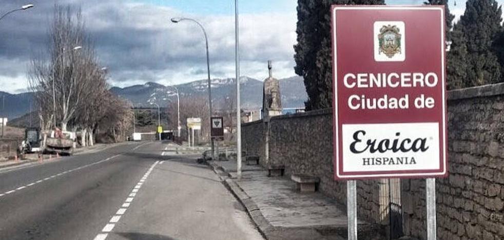 Cenicero luce nuevo cartel de la 'Eroica' a la entrada de la ciudad