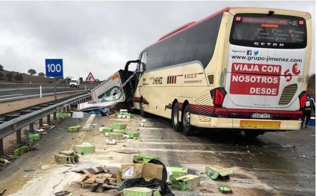 Un autobús de la compañía Jiménez sufre otro accidente en Ciudad Real