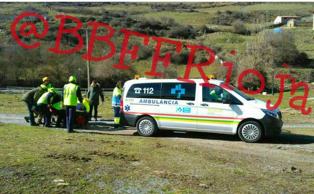 Rescate de un montañero herido en el Alto de la Mesa en la Sierra Cebollera