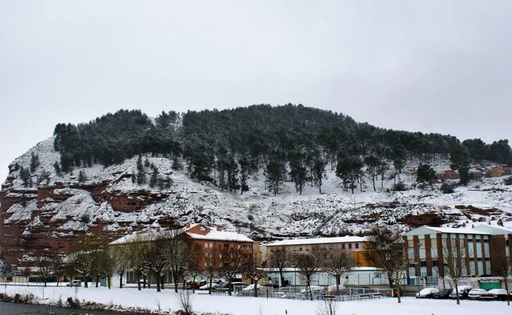 La nieve cubre Nájera